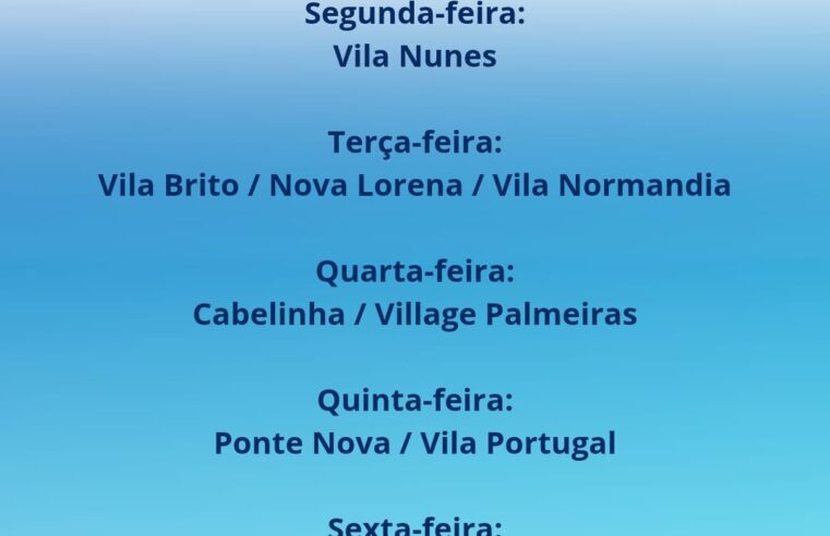 Confira o cronograma do Carro do Fumacê em Lorena 🚙