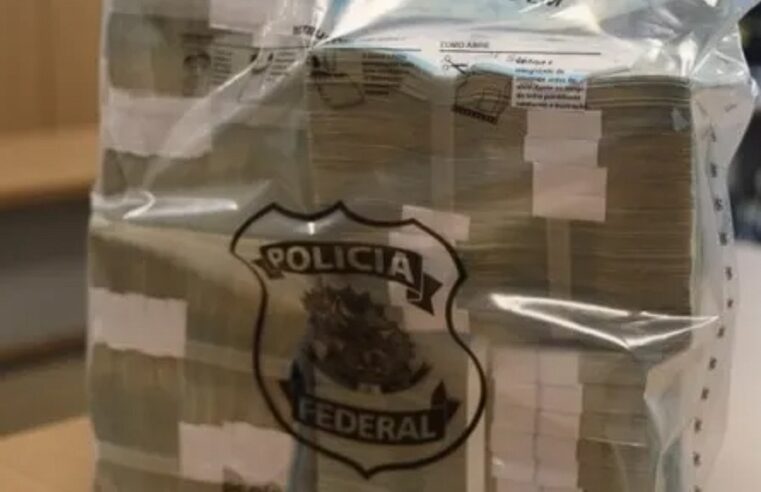 Dinheiro apreendido pela PF durante operação que teve Sóstenes Cavalcante e Carlos Jordy (PL-RJ) como alvos Imagem: Divulgação / Polícia Federal